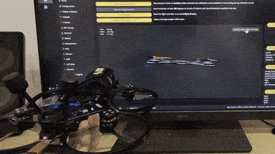 Вкладка Setup в Betaflight Configurator с 3D-моделью квадрокоптера