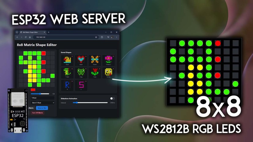 Cover Image Веб-редактор фигур для матрицы 8×8 на WS2812B и ESP32
