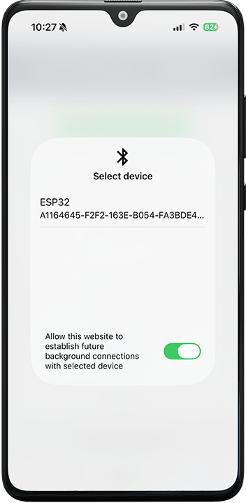 Web-BLE-приложение на смартфоне — подключение к устройству