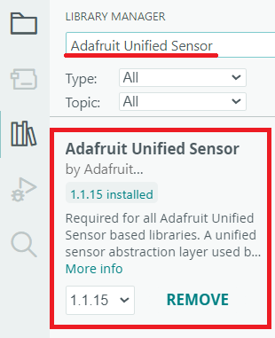 Установка библиотеки Adafruit Unified Sensor в Arduino IDE
