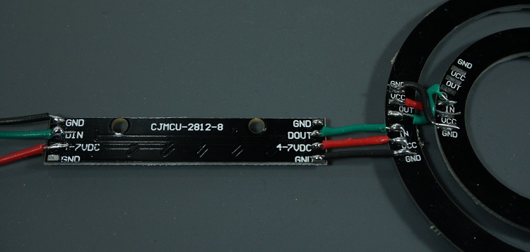 Последовательное соединение нескольких модулей WS2812B через DIN/DOUT