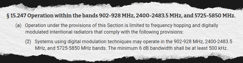 Текст правила FCC 15.247