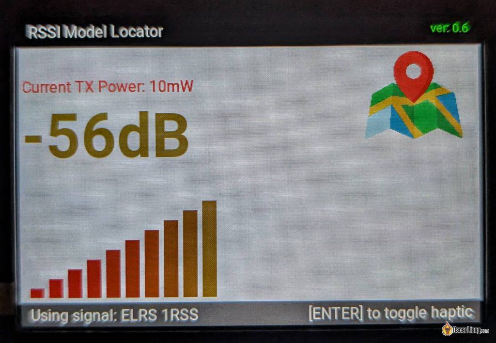 Интерфейс RSSI Model Locator при слабом сигнале