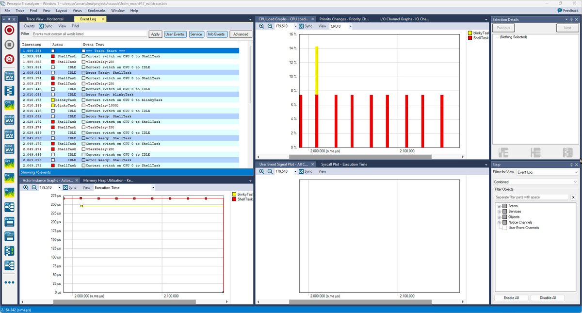 Percepio Tracealyzer и FreeRTOS: выгружаем трассировку с микроконтроллера