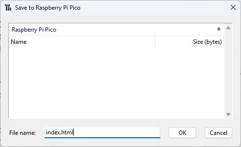 Сохранение файла index.html в файловую систему Pico