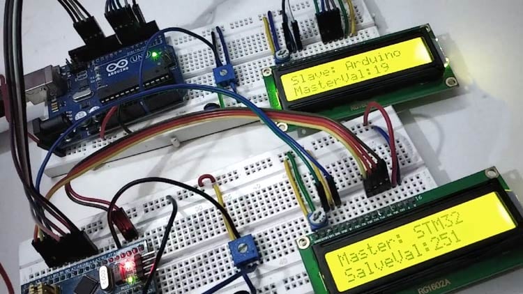 Cover Image SPI-связь на STM32 (STM32F103C8): обмен данными с Arduino