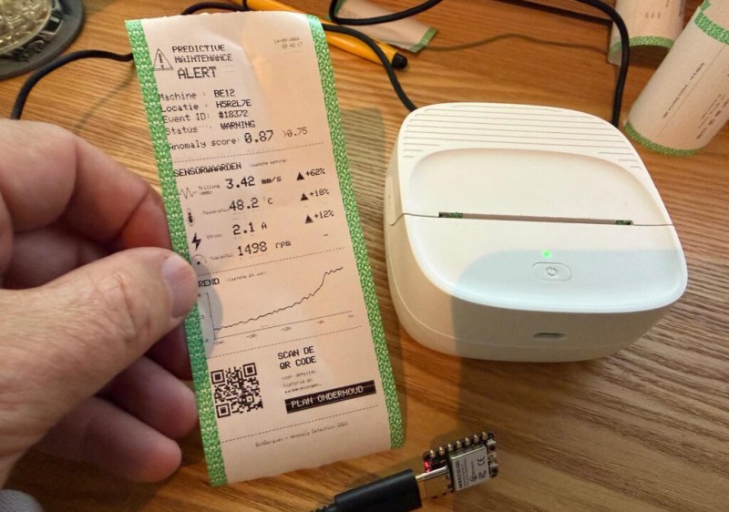 Портативный термопринтер, подключённый к ESP32