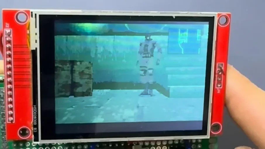 Сцена из Metal Gear Solid на экране ILI9341, подключённом к ESP32-S3